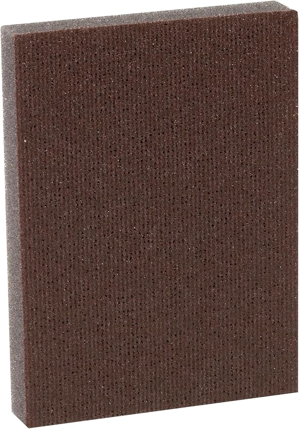 3M Pro-Pad Sanding Sponge, 2.88 x 4 x .5 in, 100 Grit, 54-Pack, Brown | Ideal for use on wood, paint, and metal. Can also be used on plastic and drywall