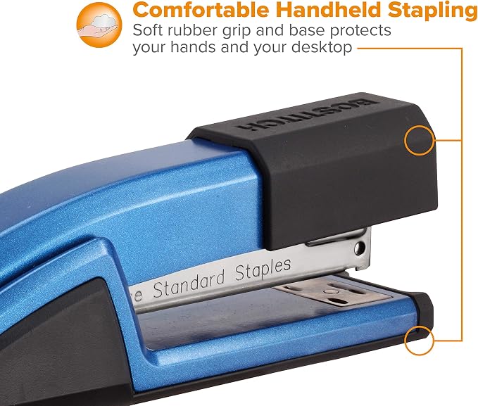 Bostitch Office Epic Metal 3 in 1 Stapler, 25 Sheet Capacity, Includes 210 Staples in Staple Storage Compartment & Integrated Remover, | Die-cast body opens 180 degrees for bulletin boards, with a temporary stapling option and a hidden slot for backup ...