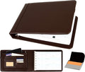 2Fold Business Check Binder 7 Ring for 3-Up Business Size Checks with Extra Business Card Case - PU Leather Deluxe 7 Ring Checkbook Binder Portfolio with 600 Check Capacity and Storage