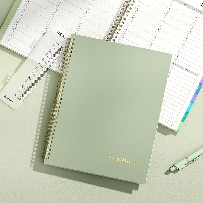 SUNEE 2027 Appointment Book, Quarter-Hourly, Weekly Monthly Planner, 8.5"x11",Sage Green