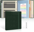 SKYDUE 3 Ring Binder with Magnetic Clipboard, 1 Inch Binder with 5 Dividers | Faux Leather Binder, Folder, Binder Pouch, Plastic Sleeves, and notepad, Ideal for Office & School Supplies Organize
