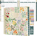 bloom daily planners 2026-2027 Hardcover Academic Year Goal & Vision Planner (July 2026 - July 2027) - 13 Months Agenda - Monthly & Weekly Calendar Organizer - 7.5" x 9" - Garden Party, Beige