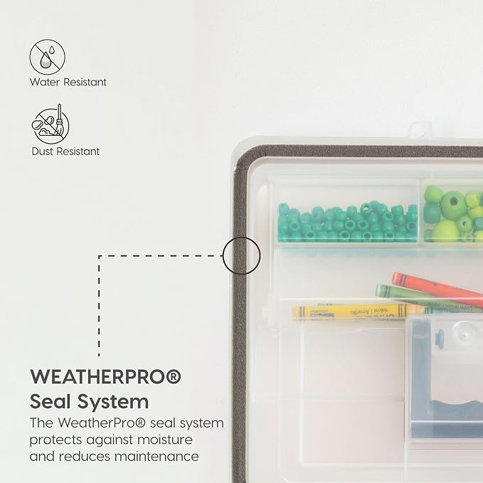 IRIS USA WeatherPro Portable File Box Organizer, 19 Qt. 4-Pack, Clear | Store and transport letter size files, documents and records with weather resistant protection and secure latching