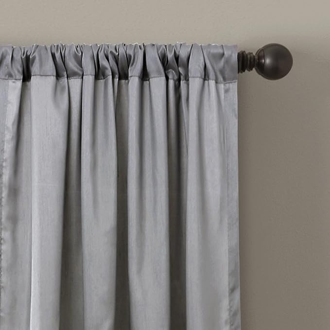 Lush Decor Night Sky Window Curtain Panel, Single, 42" W x 84" L, Purple & Gray - Sequin Curtains - Sparkle & Color Block Design - Modern Glam Decor - Long Curtains For Bedroom & Living Room