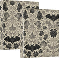 Gothic Bat Round Ring Binders Floral (1) 1.5 Inch 3 Ring Binder with Clipboard Holds 200 Sheets Office Home School
