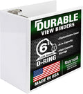 Samsill Durable 6 inch 3 Ring Binder, Locking D Ring Binder, Customizable Clear View Cover, White, Holds 1225 Pages