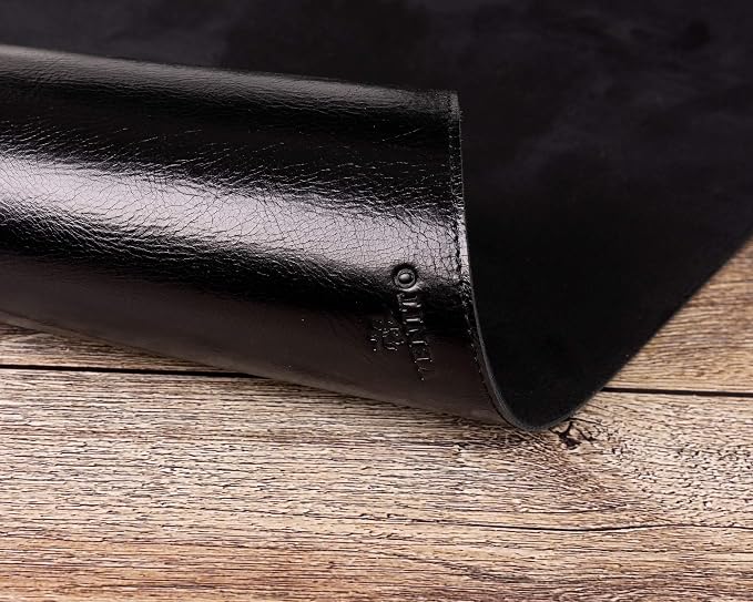 Premium Leather Desk Mat (36 X 19 inch) - Large Mouse Mat for Home Office Accessories (Rustic Black)*