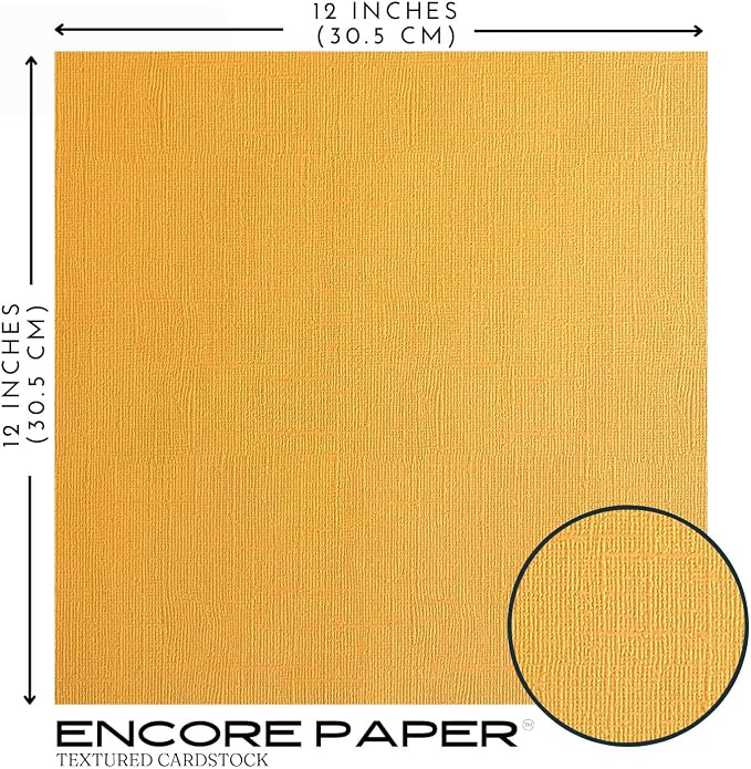 Beehive—12x12 Textured Cardstock | 80lb Textured Yellow Scrapbook Paper | Premium Cardstock for Cricut Cutting | 25 Sheets