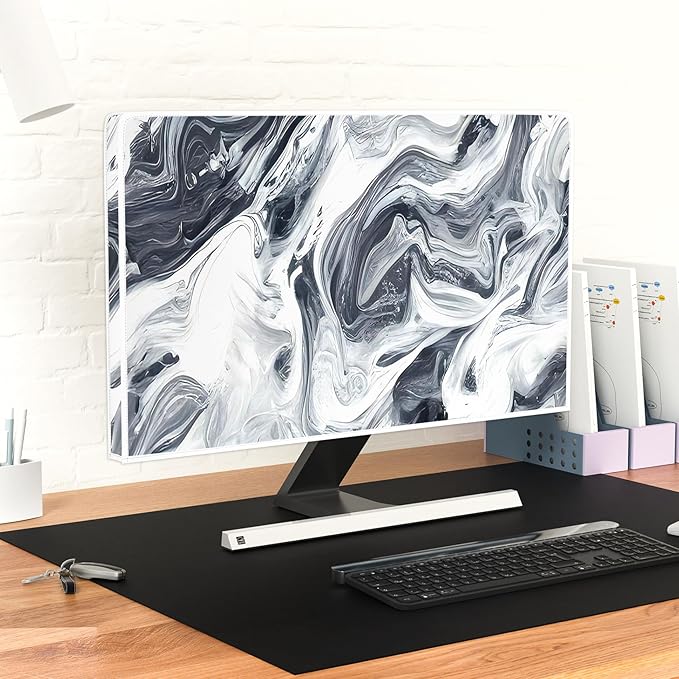 Baocicco Abstract Gray Marble Waterproof 45, 46, 47, 48 Inch Television Cover Anti-Static Dustproof Protective Television Covers for TV Screen Abstract Modern TV Dust Cover for Home LED LCD OLED TVs