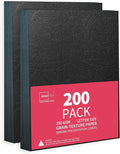Binditek 13 Mil Grain-Texture Paper Binding Covers, 8.5x11", Black, 200Pack | Paper Binding Covers, 8.5" x 11" Letter Size, 250 GSM, 90 lb, Square Corners, Unpunched, for Business, School Projects