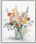 'Warm Summer Floral Bouquet'| Framed Giclee Art | Stupell Industries | Gray, 16 x 20 Inches, Easy to Hang and Sturdy, Made in USA, by Carol Robinson
