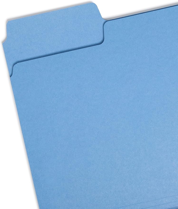 Smead SuperTab Heavyweight File Folder, Oversized 1/3-Cut Tab, Letter Size, Assorted Primary Colors, 50 per Box (10410)