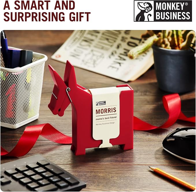 Morris the Donkey: Desktop Memo Holder | Cute Desk Accessories & Office Supplies | Funny Desk Decor & Office Accessories | Desk Supplies: Holders & Dispensers | Sticky Note Holder | by Monkey Business