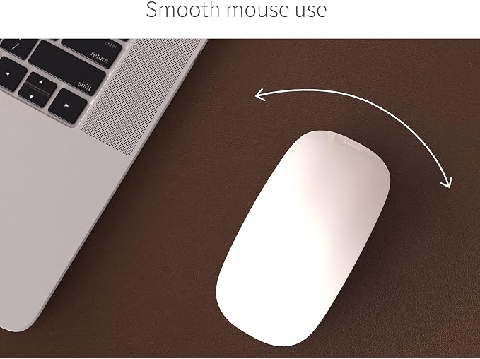 RENMTURE Dual-Sided Mouse Pad, Natural Cork & PU Leather Large Desk Pad for Office and Home Work, Desk Protector Non-Slip, Waterproof, Easy Clean (Dark Coffee, 36"x17")