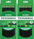 Ticonderoga Pencils, 2 HB Soft, Black | Wood-Cased | Unsharpened | 24 Count Total