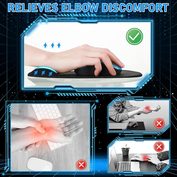 24 Pcs Ergonomic Mouse Pad with Wrist Support Office Mousepad Gaming Black Mouse Mat Wrist Pad Desk Accessories Workspace Organizers Non Slip Silicone Base for Home Office Computer Laptop Travel
