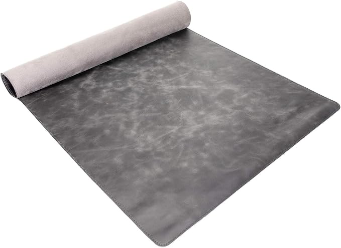 Premium Leather Desk Mat (36 X 19 inch) - Large Computer Desk Mat for Home Office Accessories (Faded Gray)*