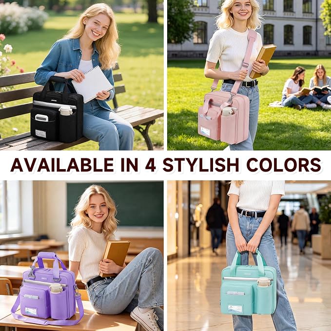 3 Ring Zipper Binder Bag, 3 Inch D-Ring 700 Sheet Capacity, Portable File Organizer with Removable Shoulder Strap & Multiple Pockets for School Office Travel Summer Study Back to School,Pink
