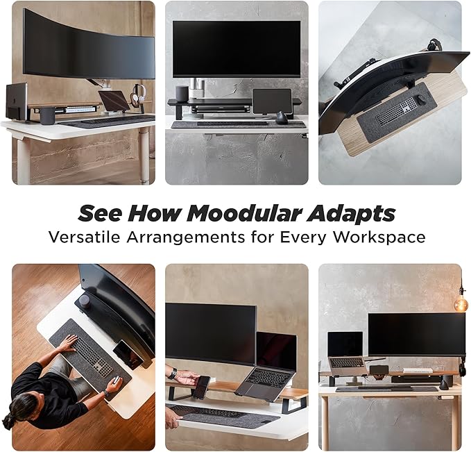 ULTRARM Moodular Add-ons Cable Organizer 2 Pack [Accessory Only - Requires Moodular Wooden Monitor Stand Slide Rails for Use] Black MSA-CO