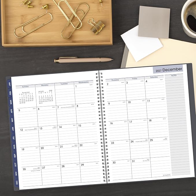 AT-A-GLANCE 2027 Appointment Book Planner, Weekly & Monthly, 8.5" x 11", Quarter-Hourly, DayMinder, Gray (GC5200727)