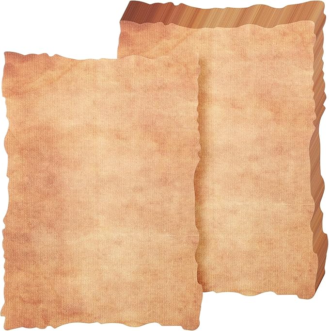 Harloon 50 Pcs Vintage Old Looking Cotton Watercolor Paper Cardstock Blank 200 GSM Thick Antiqued Deckle Edge Virgin Paper for Drawing Writing Printing Invitations Greeting (5x7 Inch)