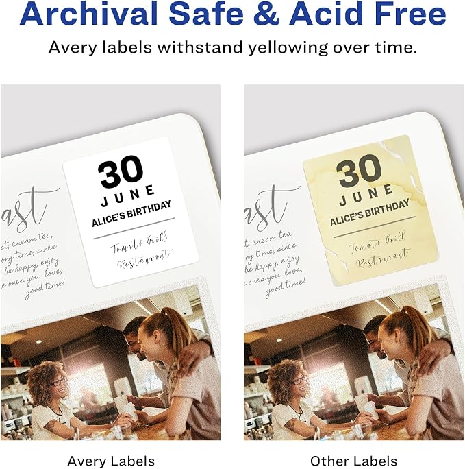 Avery ID Labels, Sure Feed Technology, Permanent Adhesive, 1.25" x 1.75", 5 Packs (6570)