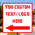 Custom Square Right Arrow Signs - 14 * 14 inches - 0.04-inch thickness, non-deformable, for supermarkets and scenic spots