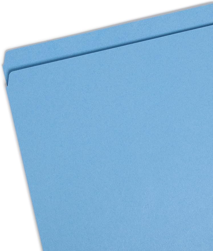 Smead File Folder, Straight-Cut Tab, Letter Size, Blue, 100 per Box (10935)