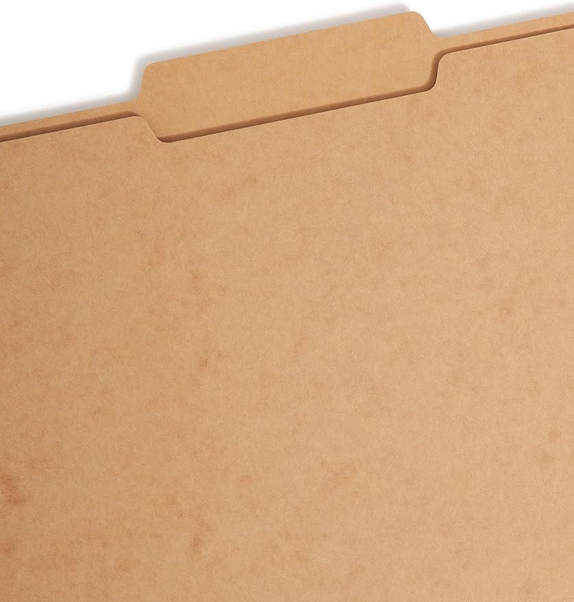 Smead Heavyweight Fastener File Folder, 2 Fasteners, 2/5-Cut Tab Right of Center Position, Guide Height, Letter Size, Kraft, 50 per Box (14882)