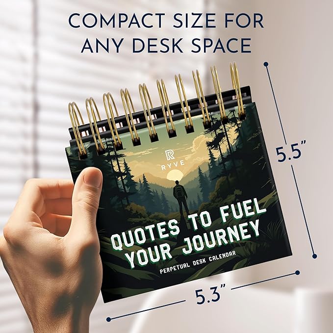 Inspirational Gifts for Men, Motivational Desk Calendar, 366 Daily Quotes | Office Gifts for Men, Perpetual Motivational Flip Calendar, Executive Desk Decor, Daily Leadership Quotes & Mindset