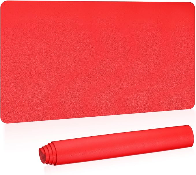 Patikil Non-Slip Waterproof PU Leather Desk Pad, 35x17in, Dual Sided for Office/Home, Red