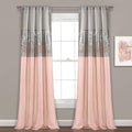 Lush Decor Night Sky Window Curtain Panel, Single 42"W x 108"L Gray & Blush - Sequin Backdrop Curtain - Room Darkening Curtains For Bedroom - Glam Decor