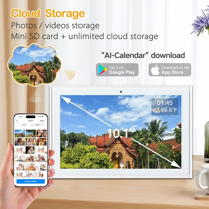10.1" Digital Calendar No Monthly Fee Small Kitchen Planner