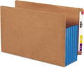 Smead End Tab Pocket, Reinforced Straight-Cut Tab, 5-1/4" Expansion, Extra Wide Legal Size, Redrope with Blue Gusset, 10 per Box (74689)