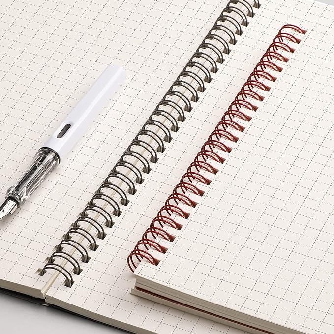 EMSHOI Graph Paper Spiral Notebook 5.7" x 8.22" - 4 Pack 640 Pages 100gsm Thick Grid Paper, A5 Graph Paper Notebook, Plastic Hardcover Journals for Writing Engineering Graphing Work School Supplies