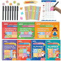 Magic Grooved Writing Practice for Ages 3-8, Grooved Handwriting Practice for Kids, Reusable Handwriting Book, Preschool Learning Activitys for Tracing Letters & Numbers, Gifts for 3 Year Old Boy