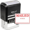 MaxMark Large Self-Inking Rubber Date Office Stamp with Mailed Phrase & Date - Red Ink, 12-Year Band - Style 3
