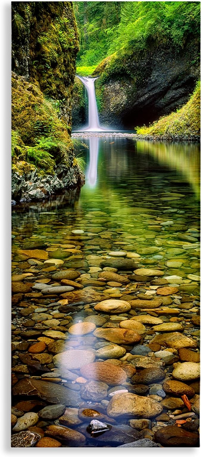 Stupell Industries Clear Stream Waterfall, 17 x 40 Inch Canvas Wall Art | Stupell Industries · By Dennis Frates · Ready to hang · Nature inspired decor for living room or office · Made in USA
