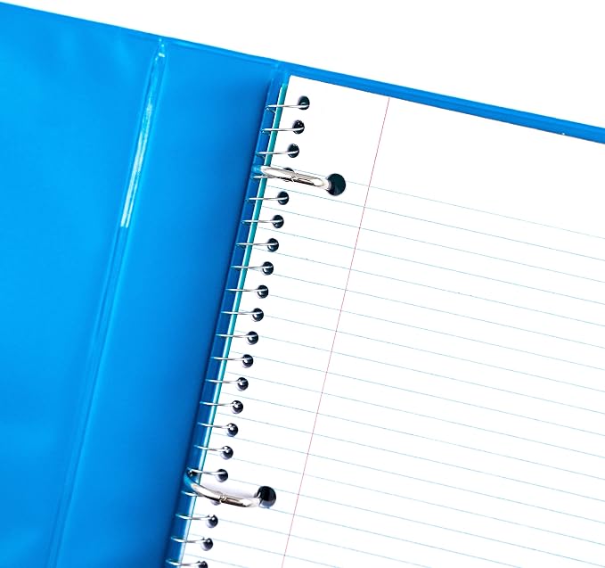 Yoobi 3 Ring Blue Binder - 1 Inch Binder with Round D Rings and 2 Pockets, Durable, PVC-Free Organizer with 275 Sheets Capacity, FSC Certified Packaging and Paper