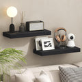 Furinno Tanna Floating Shelves for Wall Set of 2, 9 x 24 Wall Shelf, Wall Mounted Floating Shelf with Invisible Bracket, 2-Inch Thick, for Bathroom, Living Room, Bedroom, Home Office, Americano