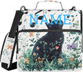 Personalized Cute Cat 3 D-Ring Binder Bag Zipper Organizer | Multi-Pocket with Handle and Detachable Shoulder Strap Holds 500 Sheets for School Office Supplies