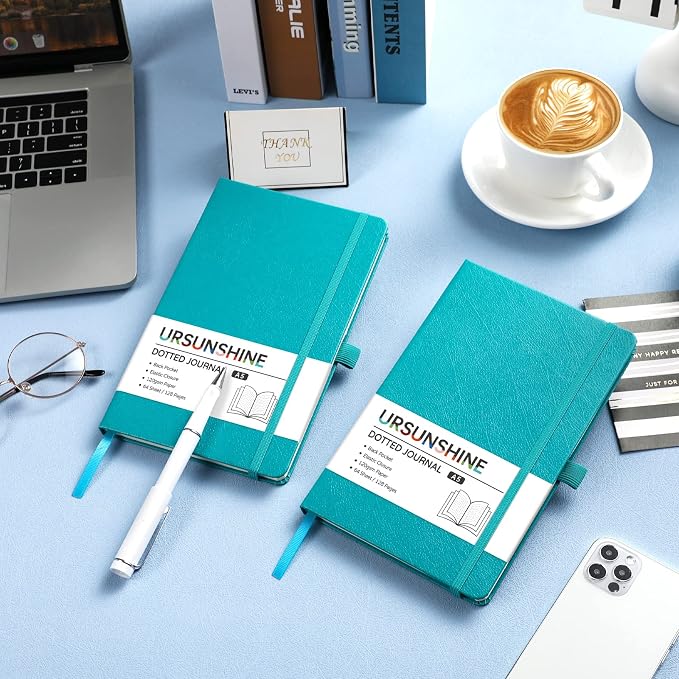 Dotted Journal/Notebook - Dot Grid Hard Cover Notebook, 5.3'' x 8.26''