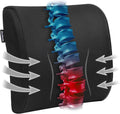 Mind Reader Lumbar Support Cushion with Air-Cloud Memory Foam, Ergonomic Lower Back Pillow for Office Chair and Car Seat, Black
