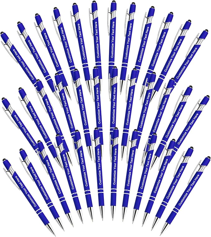 Qingxily Up to 300 Pcs Custom Pens Bulk,Personalized Pens with Free Engraving,Customized Stylus Ballpoint Pens with Your Name,Text,Message for Business,Graduation,Anniversaries-Colorful Pens 36 Pcs