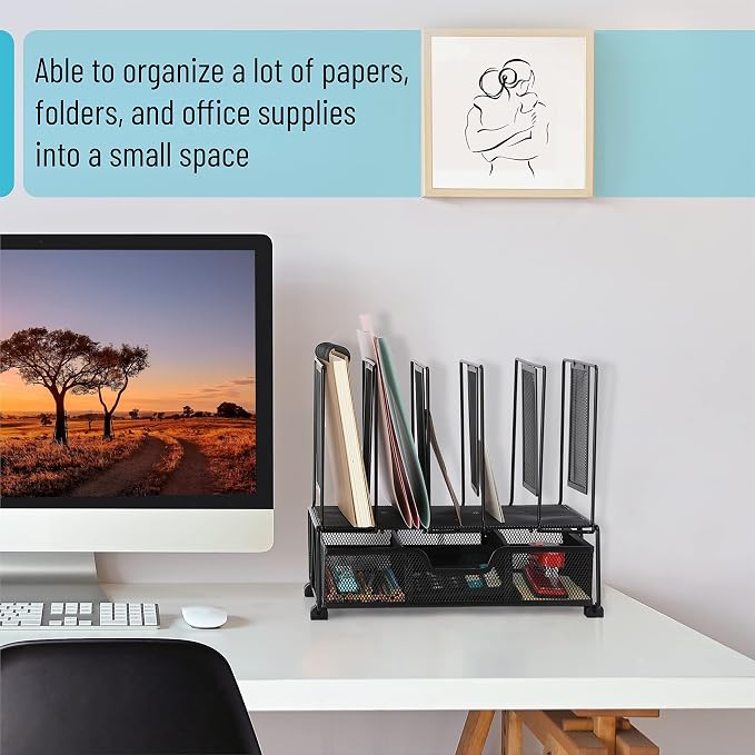Mr. Pen- Mesh Desk Organizer with Drawer | Office Desk Organizers and Accessories, Desk Organization, Desktop Organization, Desk Organizers and Storage