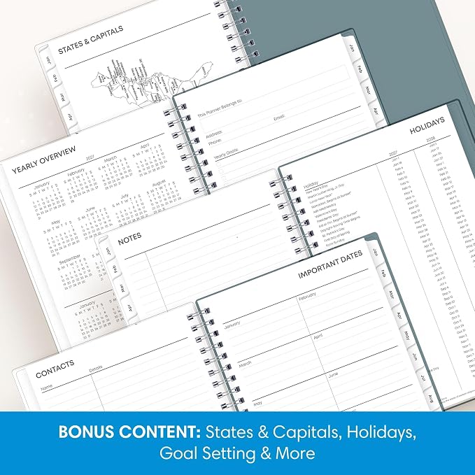 Blue Sky 2027 Weekly & Monthly Planner Calendar, 5"x8", Amitza