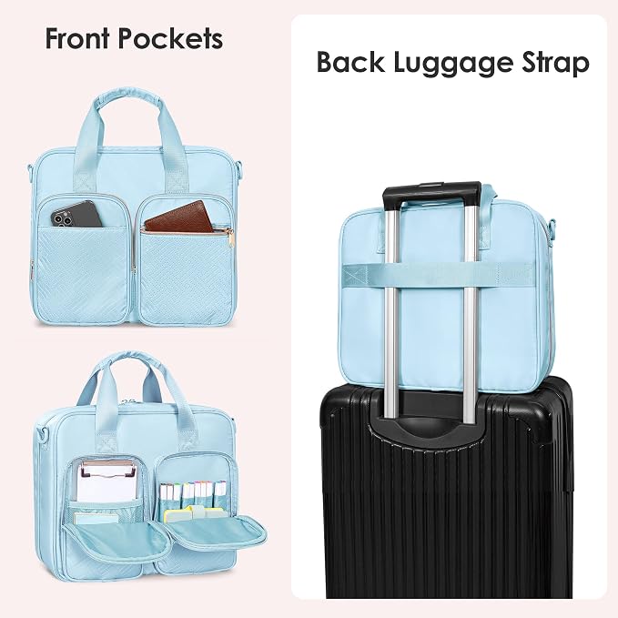 3 Ring Zipper Binder, 2 Inch Ring Binder Organizer Bag with Strap | Binder Bag Fits 13" Laptop & 500 Sheets, Detachable Shoulder Strap, Large Capacity Zip Up Portfolio Folder Bag for Office