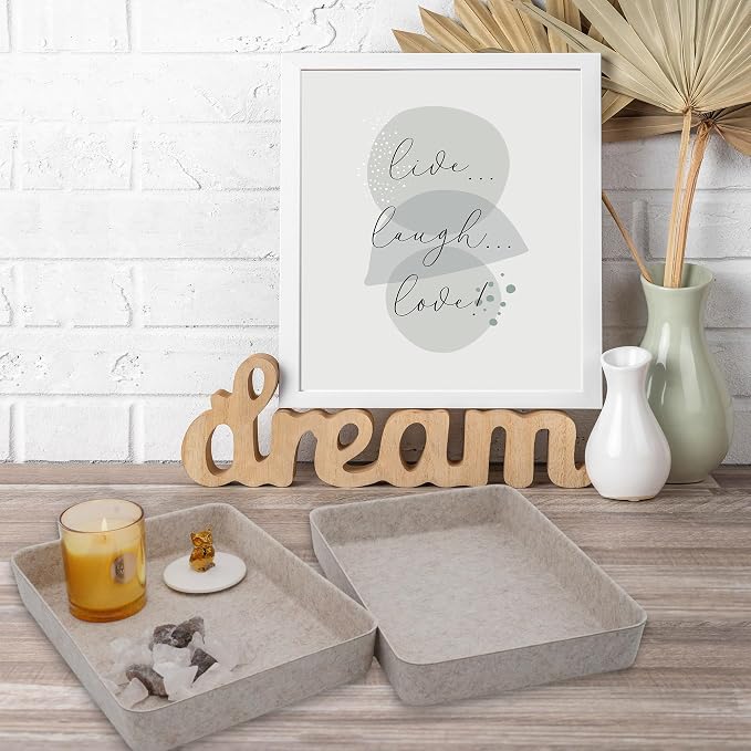 2pc Letter Size Felt File Folder Holder Oatmeal Document Paper Tray
