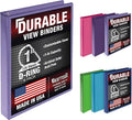 Samsill Durable 1 inch 3 Ring Binder, D Ring Binder, 100% Recycled Chipboard, Island Assortment, 6 Pack
