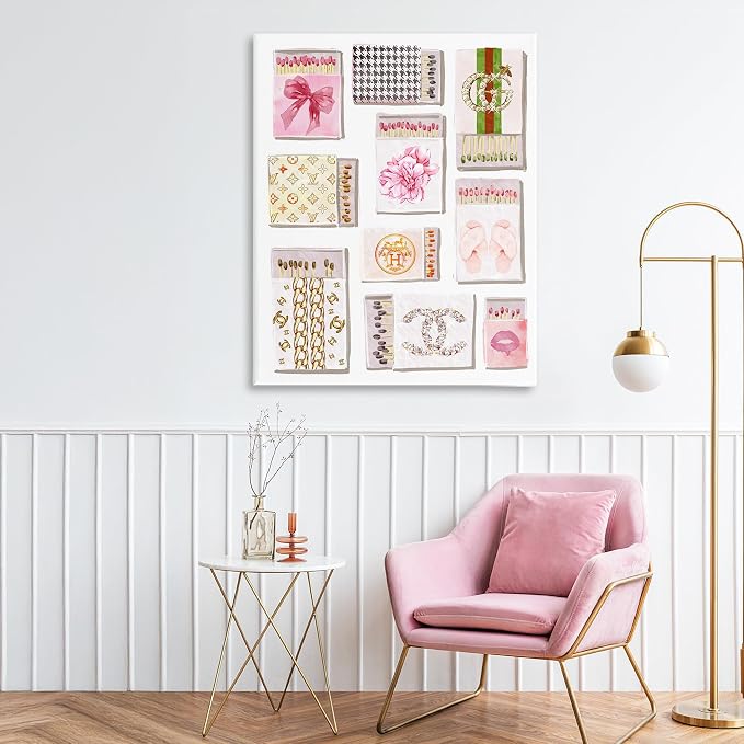 Stupell Industries 'Glam Girl Matchboxes'| Canvas Art | Stupell Industries | 24 x 30 Inches, Easy to Hang and Sturdy, Made in USA, by Ziwei Li